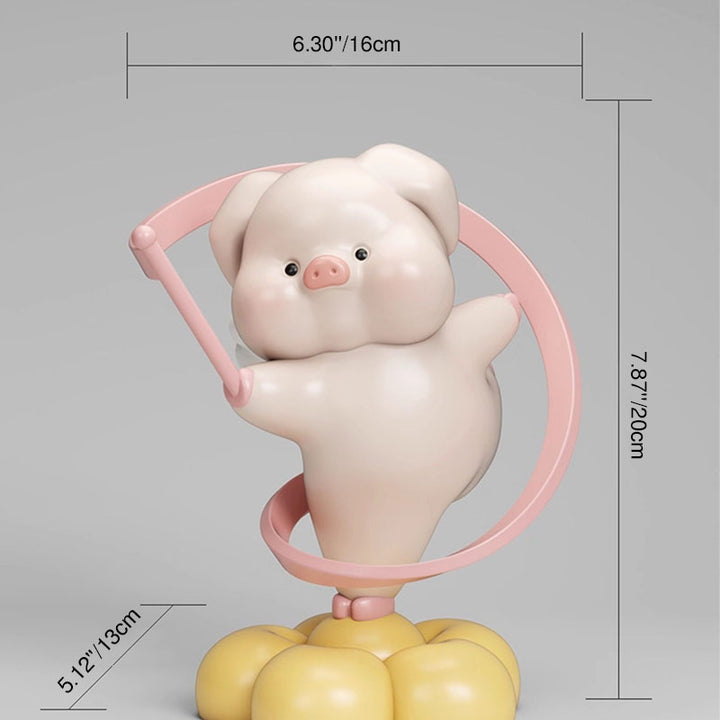 Contemporary Creative Resin Pig-shaped Table Decor With Manual Rotation For Living Room &amp; Entryway