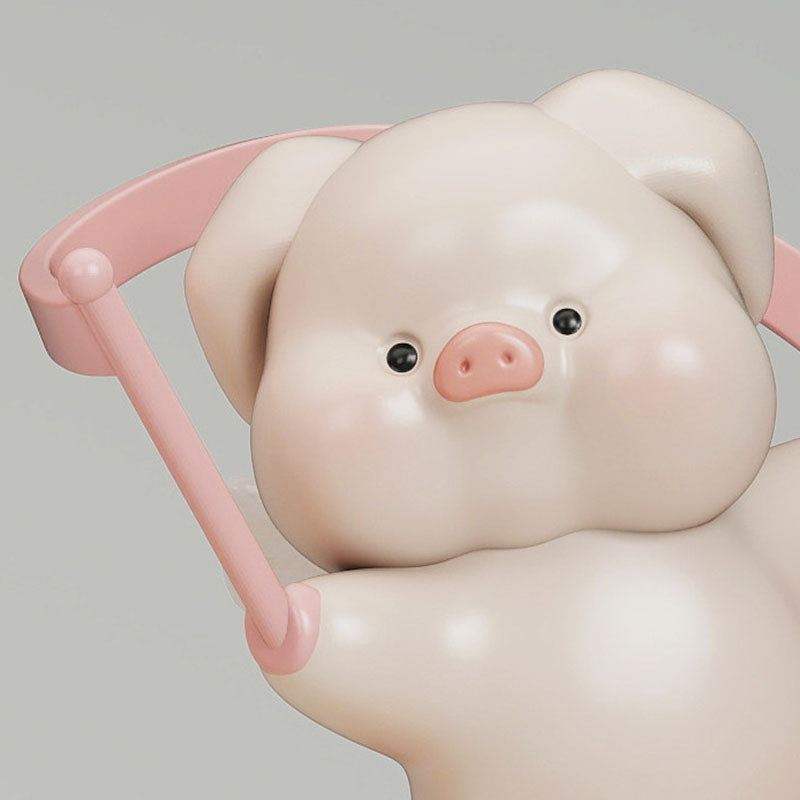 Contemporary Creative Resin Pig-shaped Table Decor With Manual Rotation For Living Room &amp; Entryway