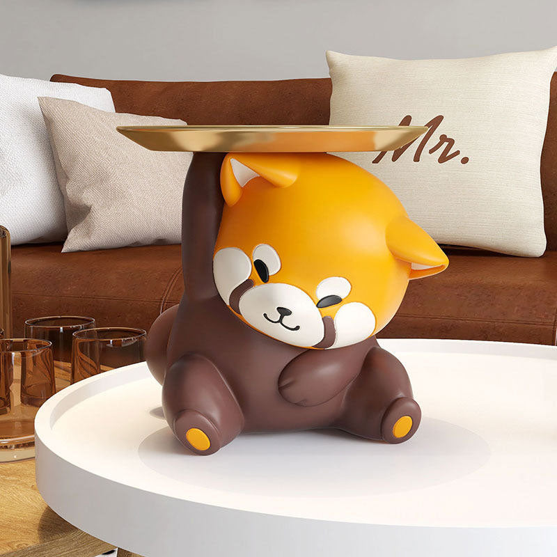 Contemporary Creative Resin Raccoon-shaped Table Decor With Key Storage For Entryway &amp; Living Room