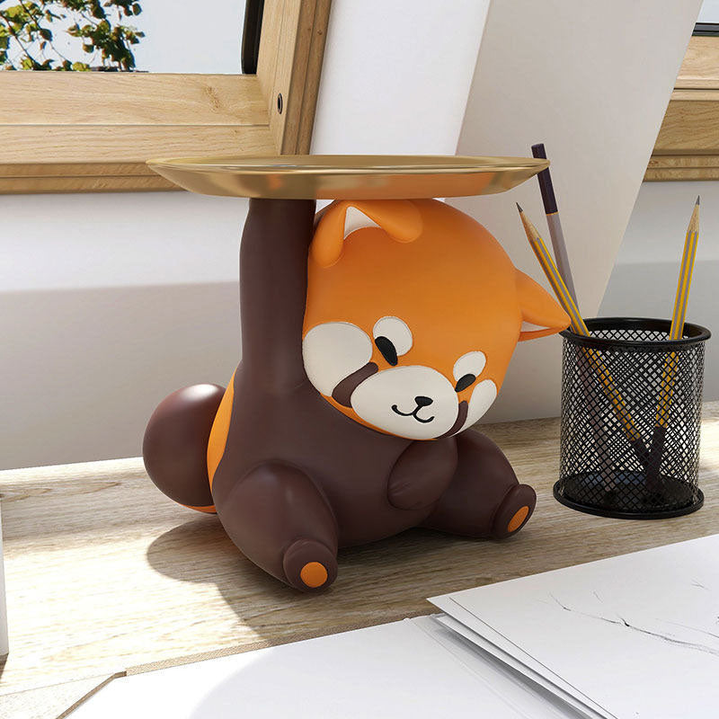 Contemporary Creative Resin Raccoon-shaped Table Decor With Key Storage For Entryway &amp; Living Room