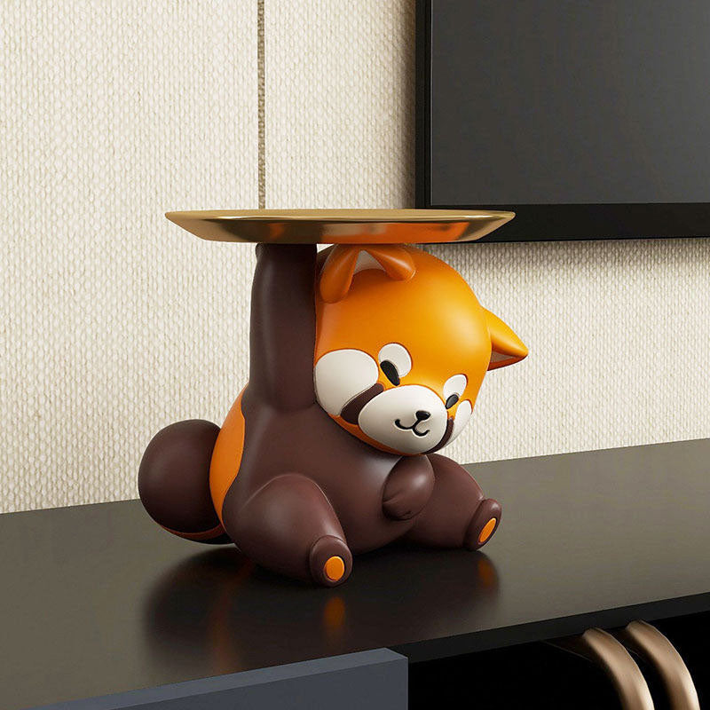 Contemporary Creative Resin Raccoon-shaped Table Decor With Key Storage For Entryway &amp; Living Room