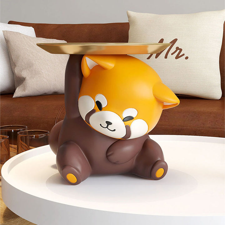 Contemporary Creative Resin Raccoon-shaped Table Decor With Key Storage For Entryway &amp; Living Room
