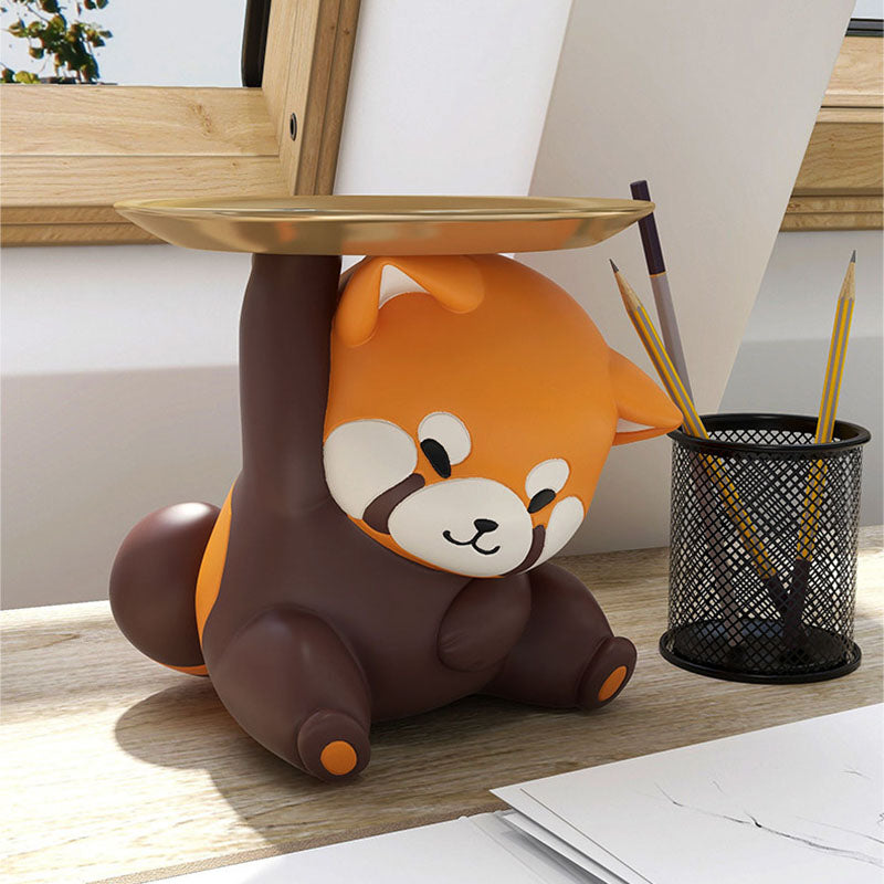Contemporary Creative Resin Raccoon-shaped Table Decor With Key Storage For Entryway &amp; Living Room