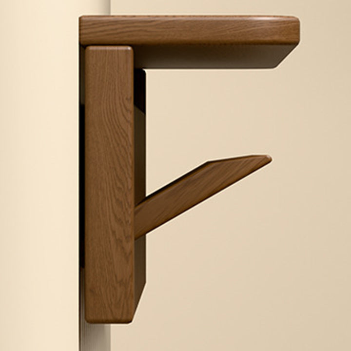 Contemporary Nordic Rectangular Piano-Key Rubberwood Pine Wood Wall-Mounted Coat Rack Hall Tree 1-Tier For Bedroom &amp; Entryways