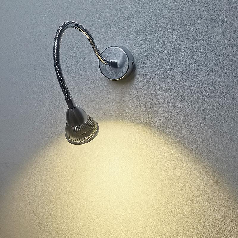 Contemporary Industrial Aluminum Gooseneck Cone LED Wall Sconce Lamp For Bedside Use
