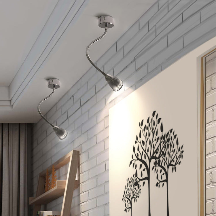 Contemporary Industrial Aluminum Gooseneck Cone LED Wall Sconce Lamp For Bedside Use