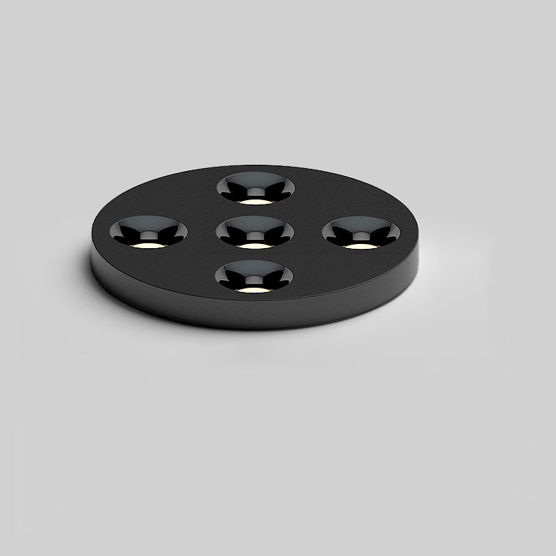 Modern Minimalist Iron Round LED Flush Mount Ceiling Light Spotlight For Living Room & Hallway