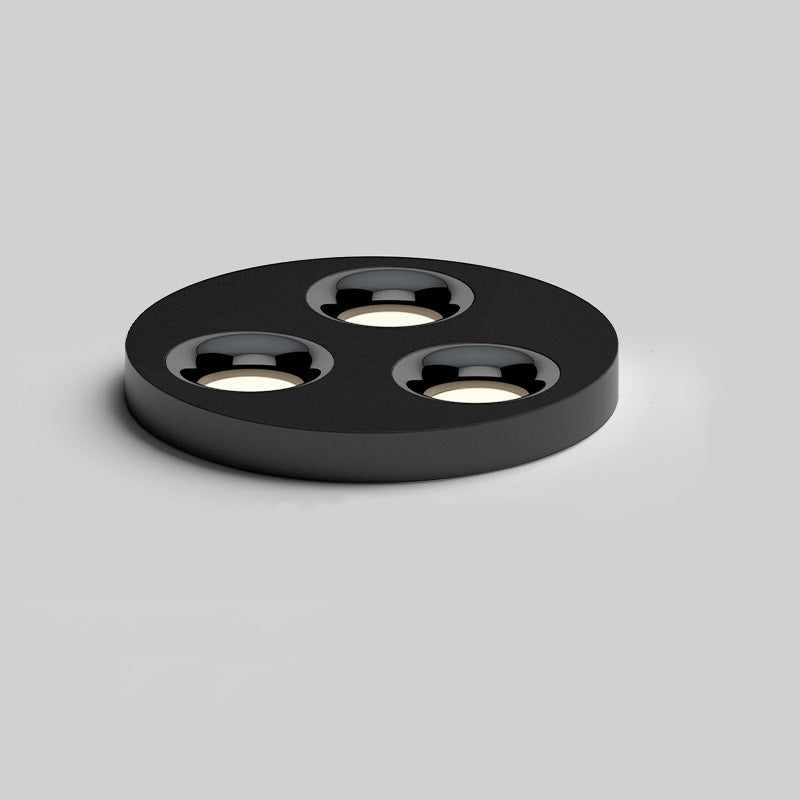 Modern Minimalist Iron Round LED Flush Mount Ceiling Light Spotlight For Living Room & Hallway