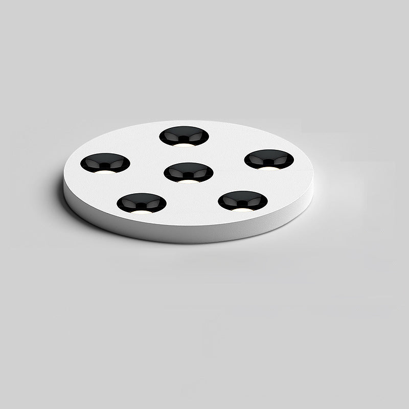 Modern Minimalist Iron Round LED Flush Mount Ceiling Light Spotlight For Living Room & Hallway