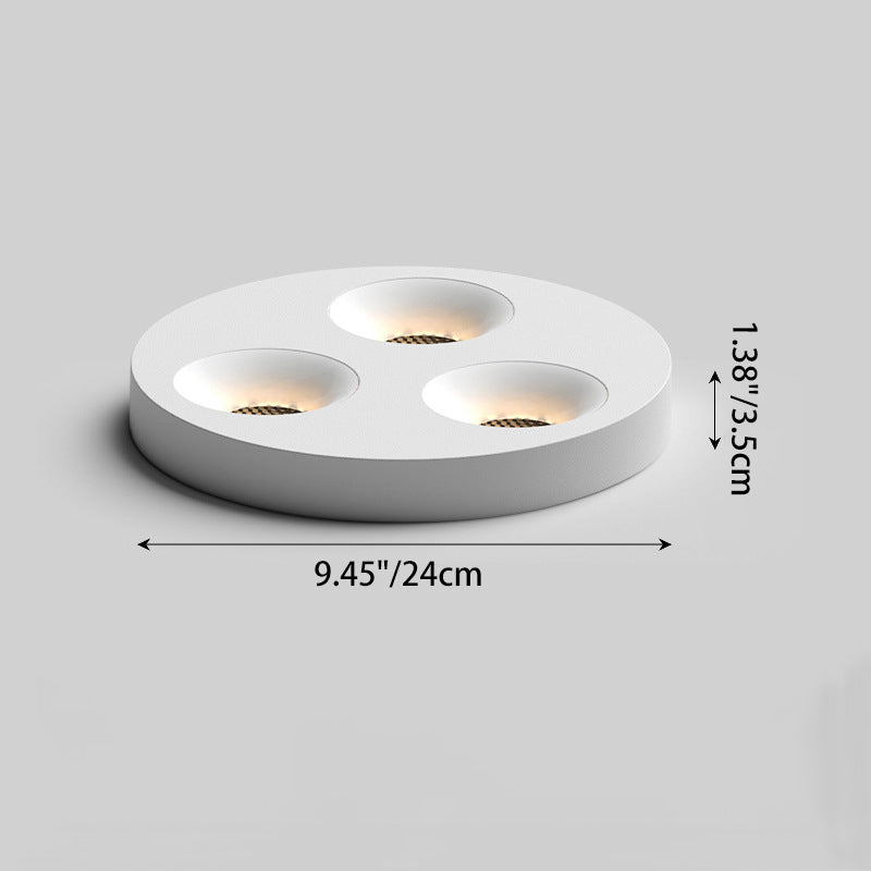 Modern Minimalist Iron Round LED Flush Mount Ceiling Light Spotlight For Living Room & Hallway