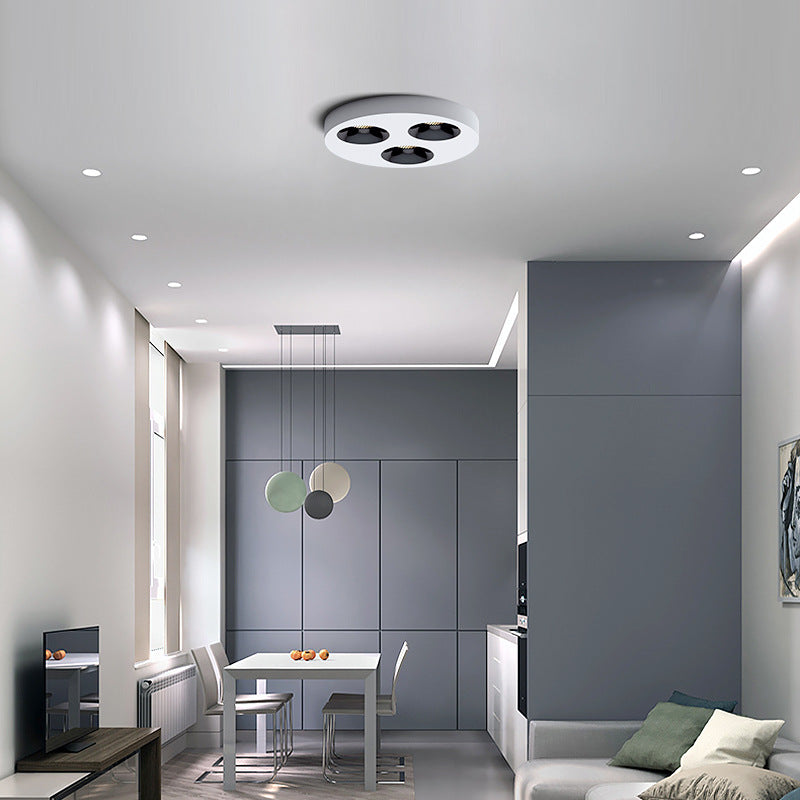 Modern Minimalist Iron Round LED Flush Mount Ceiling Light Spotlight For Living Room &amp; Hallway