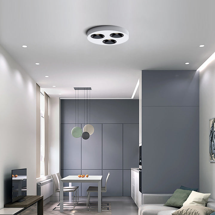 Modern Minimalist Iron Round LED Flush Mount Ceiling Light Spotlight For Living Room &amp; Hallway
