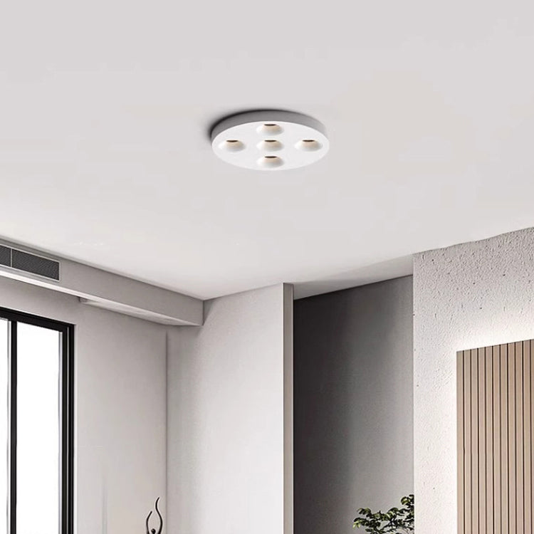 Modern Minimalist Iron Round LED Flush Mount Ceiling Light Spotlight For Living Room & Hallway