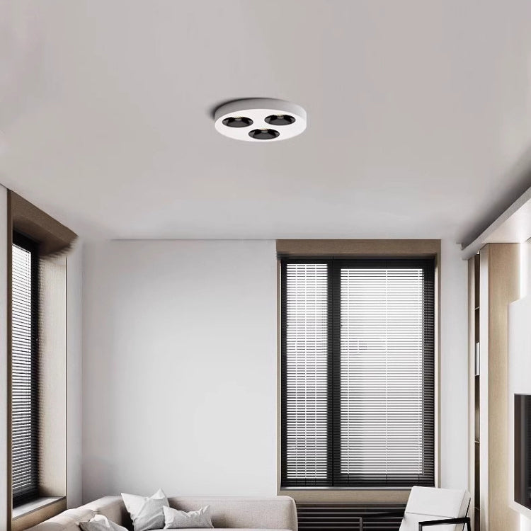 Modern Minimalist Iron Round LED Flush Mount Ceiling Light Spotlight For Living Room & Hallway
