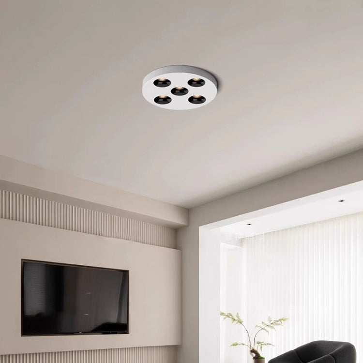 Modern Minimalist Iron Round LED Flush Mount Ceiling Light Spotlight For Living Room & Hallway