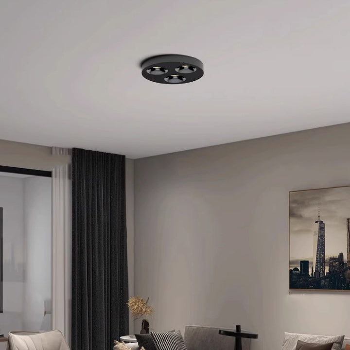Moderna lámpara de techo empotrada redonda de hierro minimalista con LED para sala de estar y pasillo 