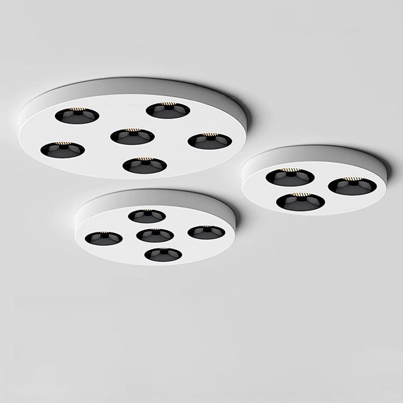 Modern Minimalist Iron Round LED Flush Mount Ceiling Light Spotlight For Living Room &amp; Hallway