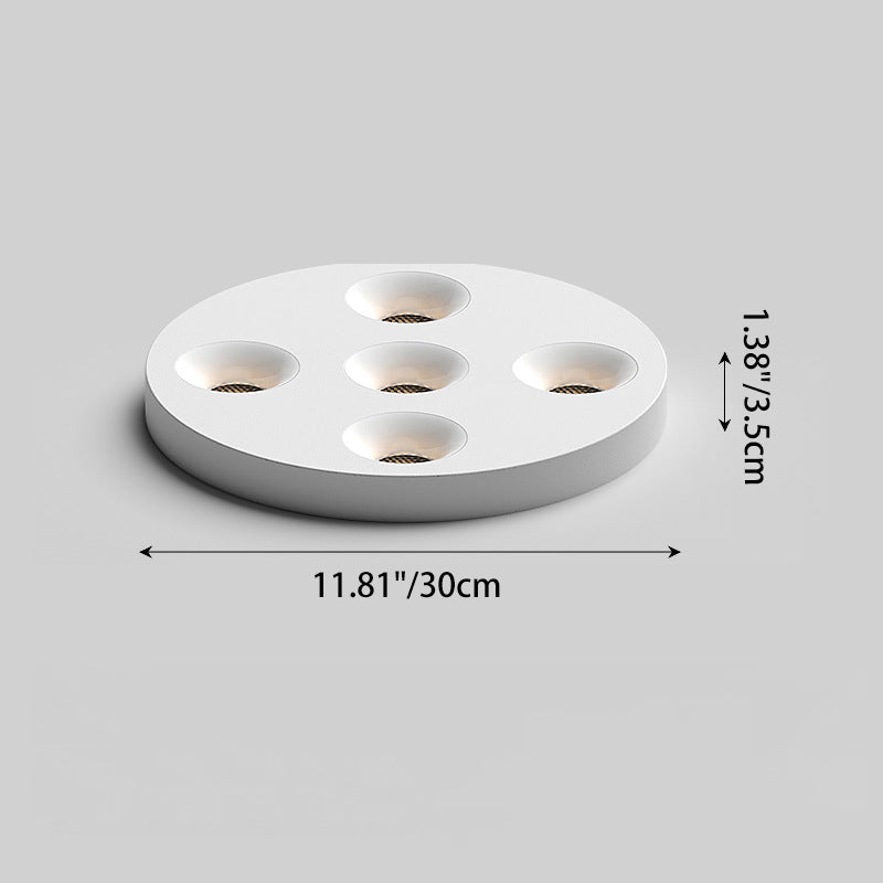 Modern Minimalist Iron Round LED Flush Mount Ceiling Light Spotlight For Living Room & Hallway