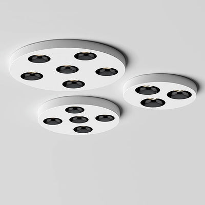 Modern Minimalist Iron Round LED Flush Mount Ceiling Light Spotlight For Living Room & Hallway