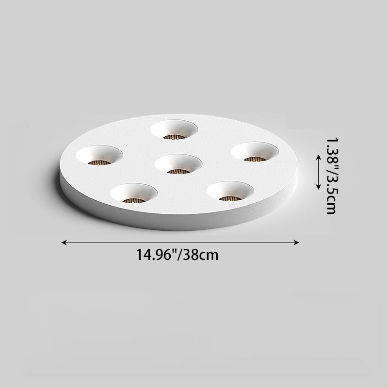 Modern Minimalist Iron Round LED Flush Mount Ceiling Light Spotlight For Living Room & Hallway