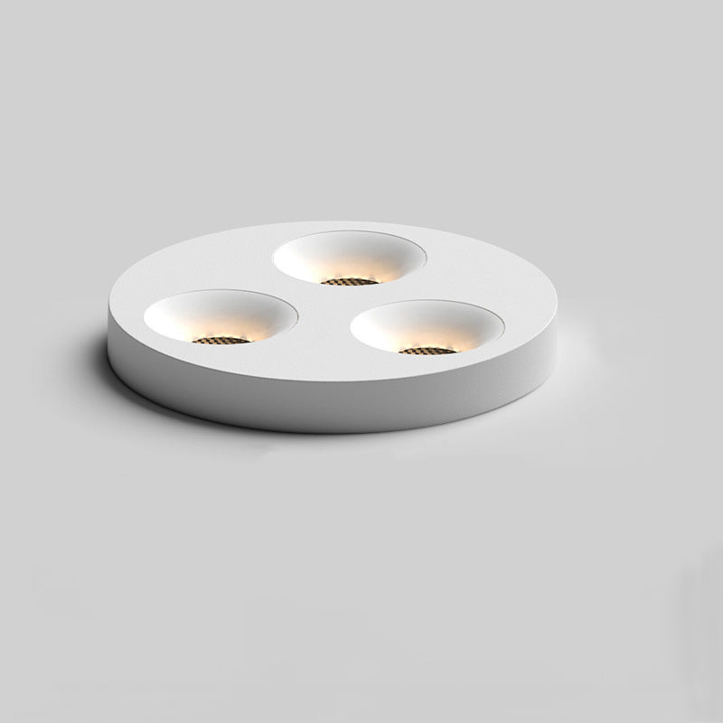 Modern Minimalist Iron Round LED Flush Mount Ceiling Light Spotlight For Living Room & Hallway
