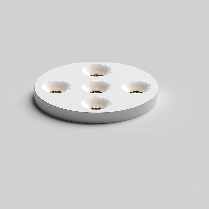 Modern Minimalist Iron Round LED Flush Mount Ceiling Light Spotlight For Living Room & Hallway