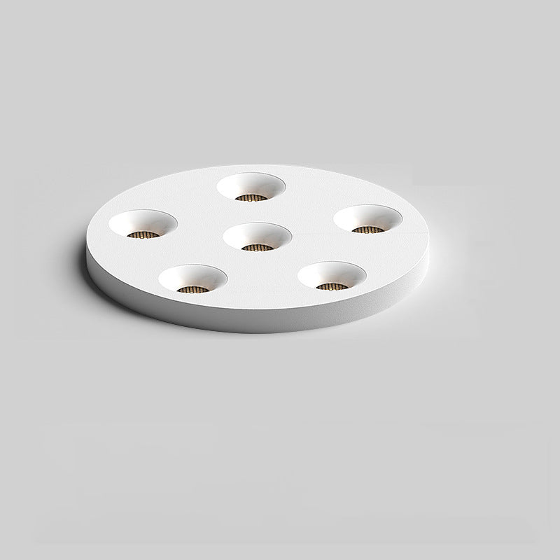 Modern Minimalist Iron Round LED Flush Mount Ceiling Light Spotlight For Living Room & Hallway