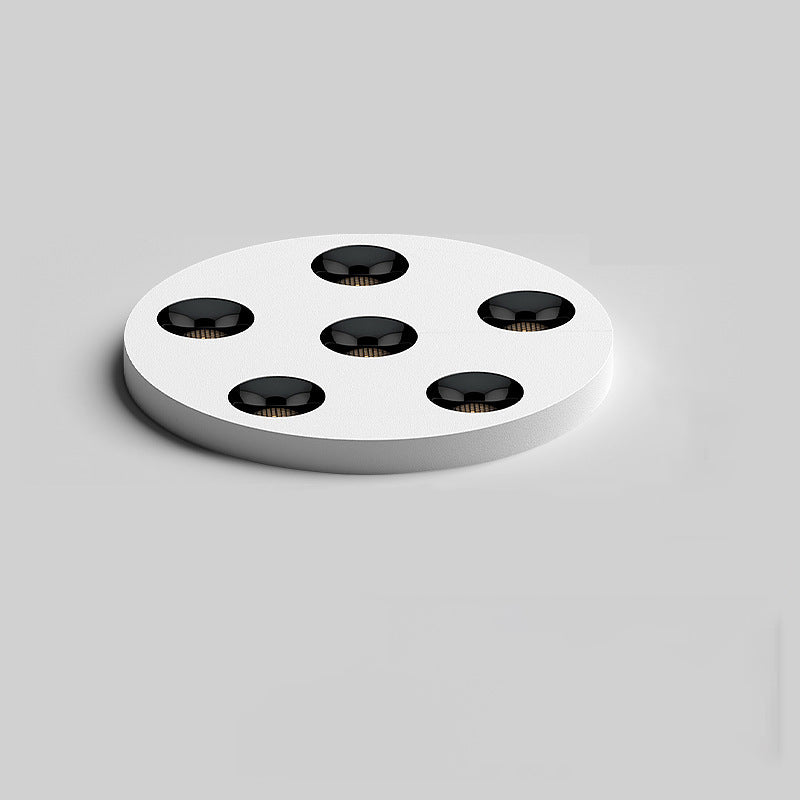 Modern Minimalist Iron Round LED Flush Mount Ceiling Light Spotlight For Living Room & Hallway