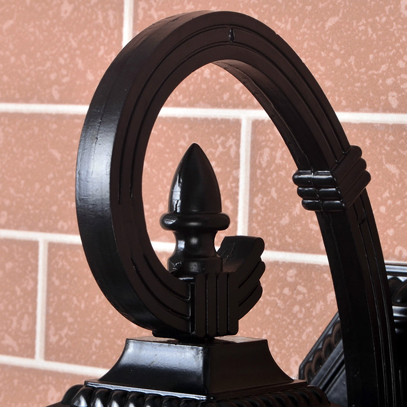 Lámpara de Aplique de Pared Estilo Linterna de 1 Luz de Aluminio y Vidrio Impermeable Tradicional Europea para Patio y Jardín Exterior 