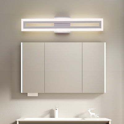Modern Minimalist Iron & Acrylic Rectangular LED Wall Sconce Lamp Vanity Light For Bathroom