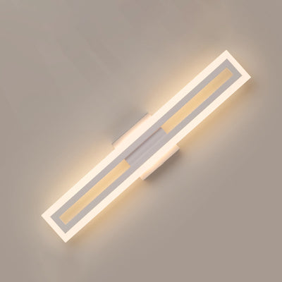 Modern Minimalist Iron & Acrylic Rectangular LED Wall Sconce Lamp Vanity Light For Bathroom
