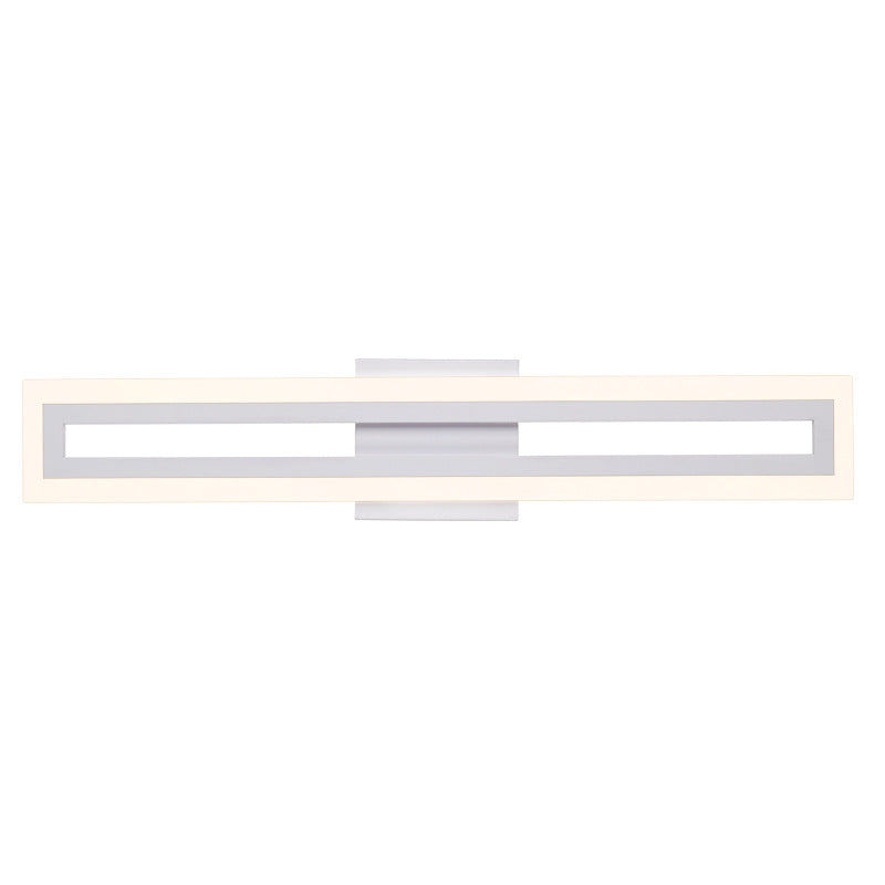 Modern Minimalist Iron & Acrylic Rectangular LED Wall Sconce Lamp Vanity Light For Bathroom