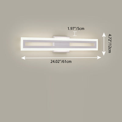 Modern Minimalist Iron & Acrylic Rectangular LED Wall Sconce Lamp Vanity Light For Bathroom