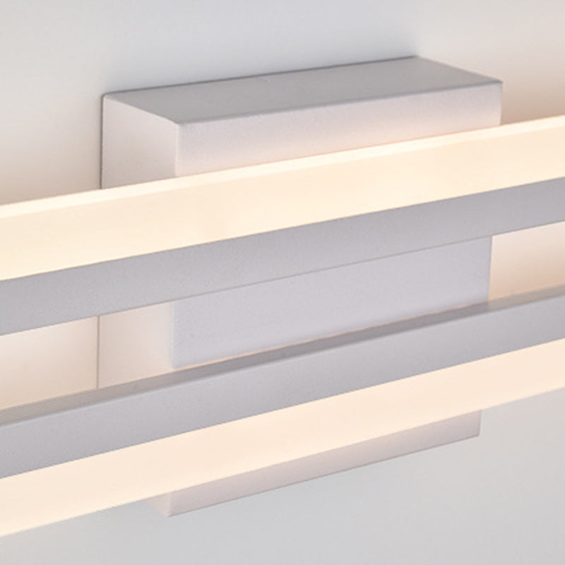 Modern Minimalist Iron & Acrylic Rectangular LED Wall Sconce Lamp Vanity Light For Bathroom