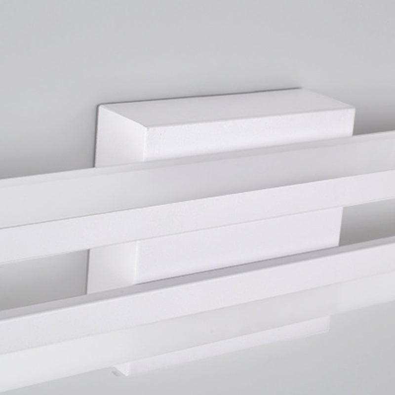 Modern Minimalist Iron & Acrylic Rectangular LED Wall Sconce Lamp Vanity Light For Bathroom