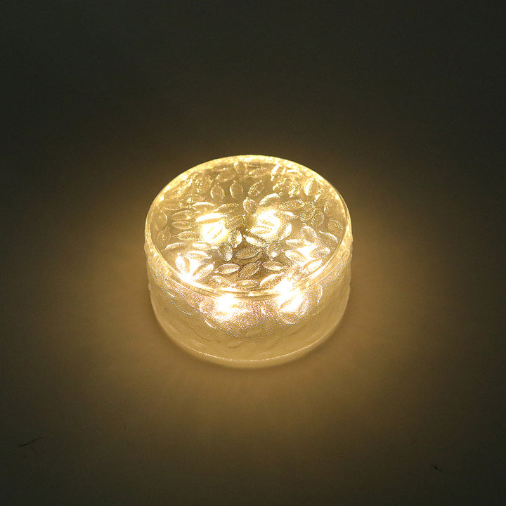 Modern Art Deco Solar Waterproof ABS Plastic Round Ice Brick LED Outdoor Light Landscape Lighting For Garden &amp; Outdoor Patio