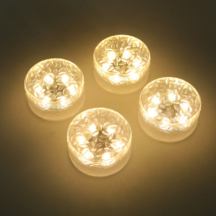 Modern Art Deco Solar Waterproof ABS Plastic Round Ice Brick LED Outdoor Light Landscape Lighting For Garden &amp; Outdoor Patio