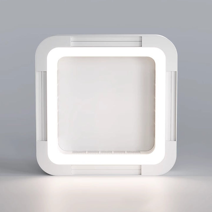 Modern Simplicity ABS Acrylic Hardware Square LED Flush Mount Ceiling Bladeless Fan Light For Bedroom
