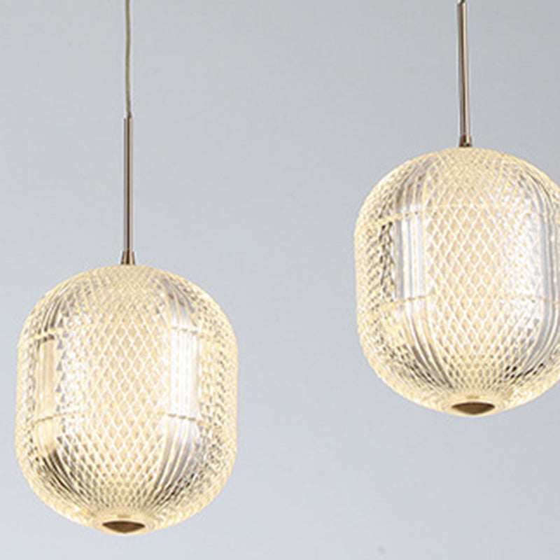 Contemporain Rétro Bois Aluminium Acrylique Pliable Ovale 4-Lumières Semi-Encastré Plafonnier Luminaire Îlot Pour Salle à Manger 