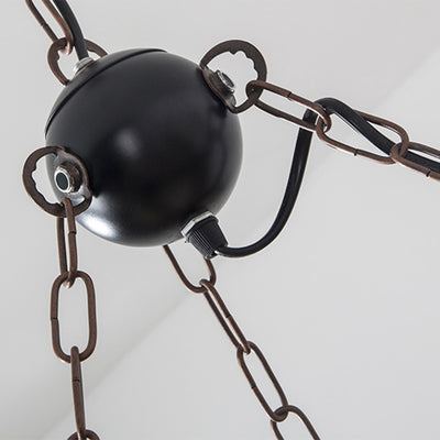 Traditional Farmhouse Wood Iron & Hemp Rope Column Sailboat Shape 1/3/4-Light Chandelier For Dining Room