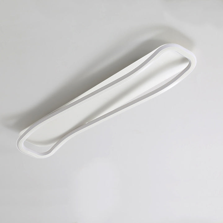 Moderne minimalistische Deckenleuchte aus Eisen, Aluminium &amp; Silikon in wellenförmigem rechteckigem Design mit LED für den Flur 