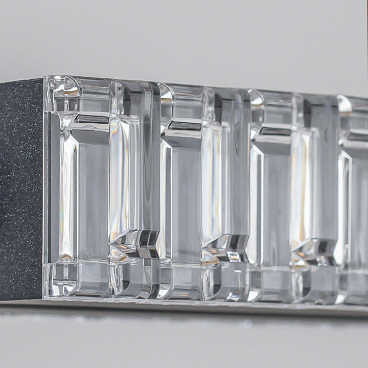 Lustre à LED linéaire rayé en métal aluminium acrylique de luxe moderne pour salle à manger 