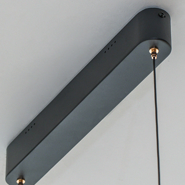 Lustre à LED linéaire rayé en métal aluminium acrylique de luxe moderne pour salle à manger 