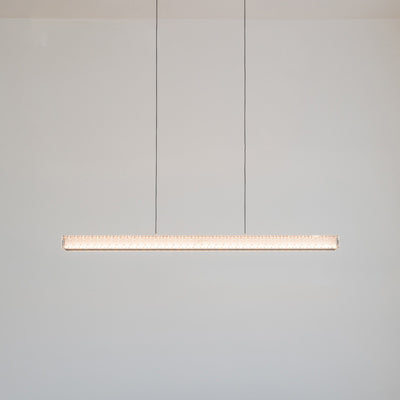 Modern Luxury Metal Aluminum Acrylic Linear Striped LED Chandelier Island Light For Dining Room