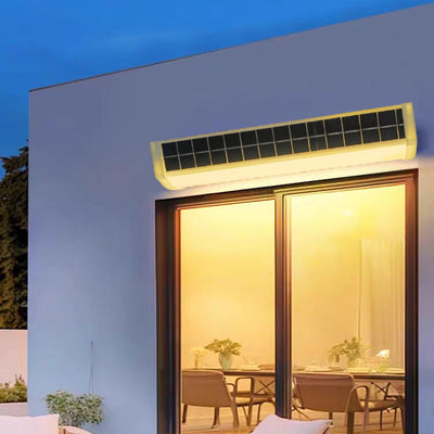 Moderne Einfachheit Solar Wasserdichte Aluminium Plastik Rechteckige LED Wandleuchte Für Außenbereich Terrasse 