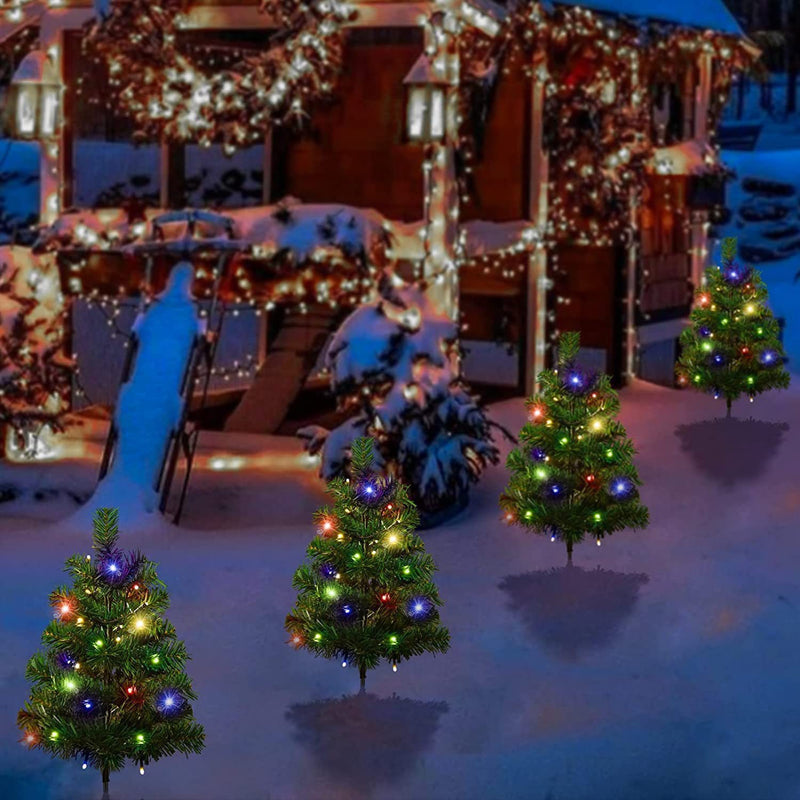 Art déco moderne solaire étanche PVC guirlande lumineuse LED de Noël pour extérieur, lumière de jardin 