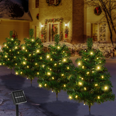 Art déco moderne solaire étanche PVC guirlande lumineuse LED de Noël pour extérieur, lumière de jardin 