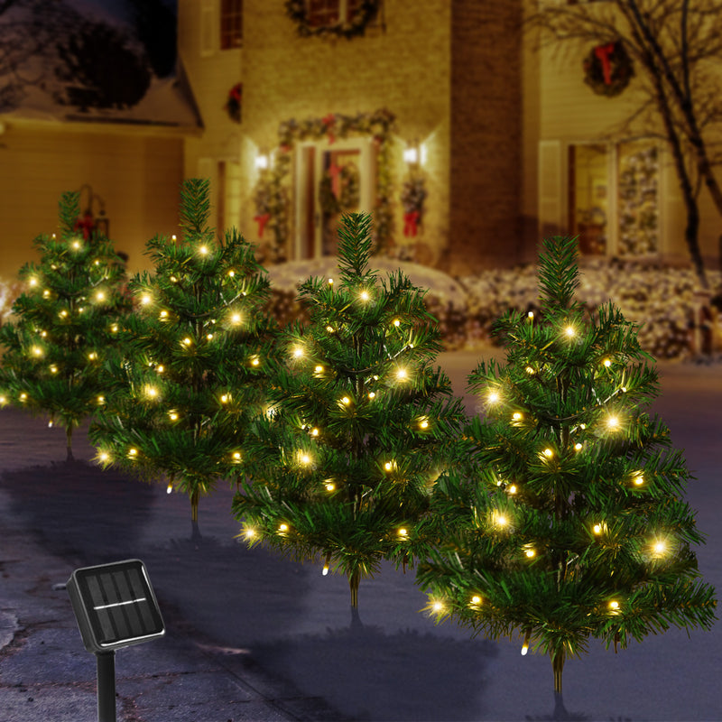 Art déco moderne solaire étanche PVC guirlande lumineuse LED de Noël pour extérieur, lumière de jardin 