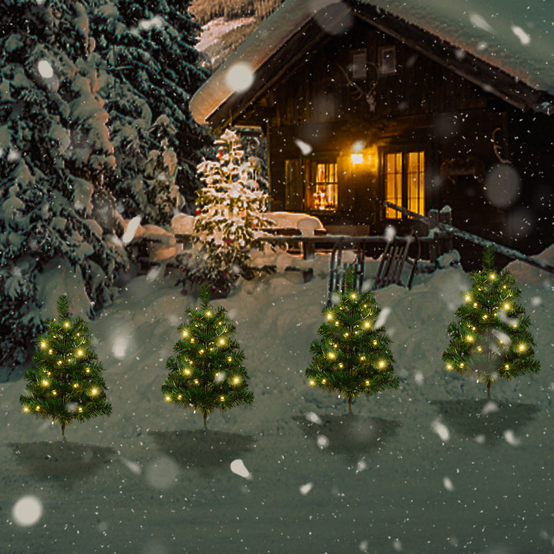 Art déco moderne solaire étanche PVC guirlande lumineuse LED de Noël pour extérieur, lumière de jardin 