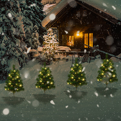 Art déco moderne solaire étanche PVC guirlande lumineuse LED de Noël pour extérieur, lumière de jardin 